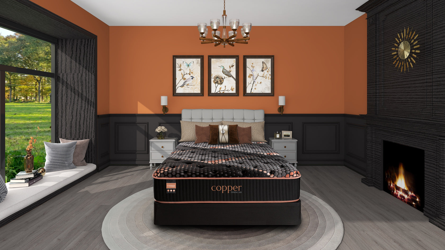Copper by Spring Air quilted hybrid mattress in a bedroom