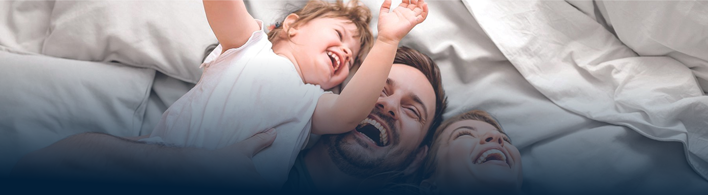 Family enjoying a morning together — Spring Air brand photography